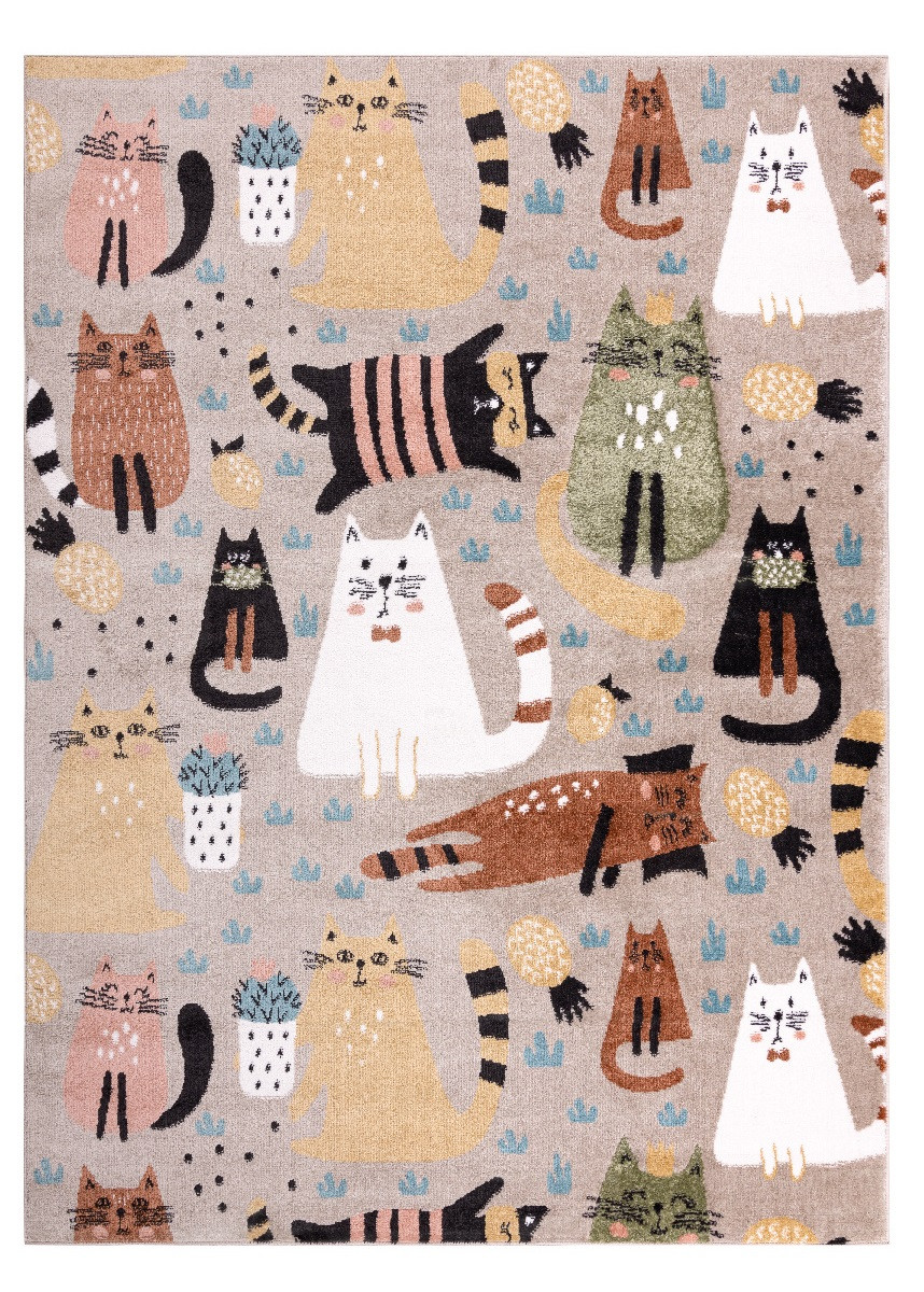 Levně Dywany Łuszczów Dětský kusový koberec Fun Kittens Cats beige - 200x290 cm