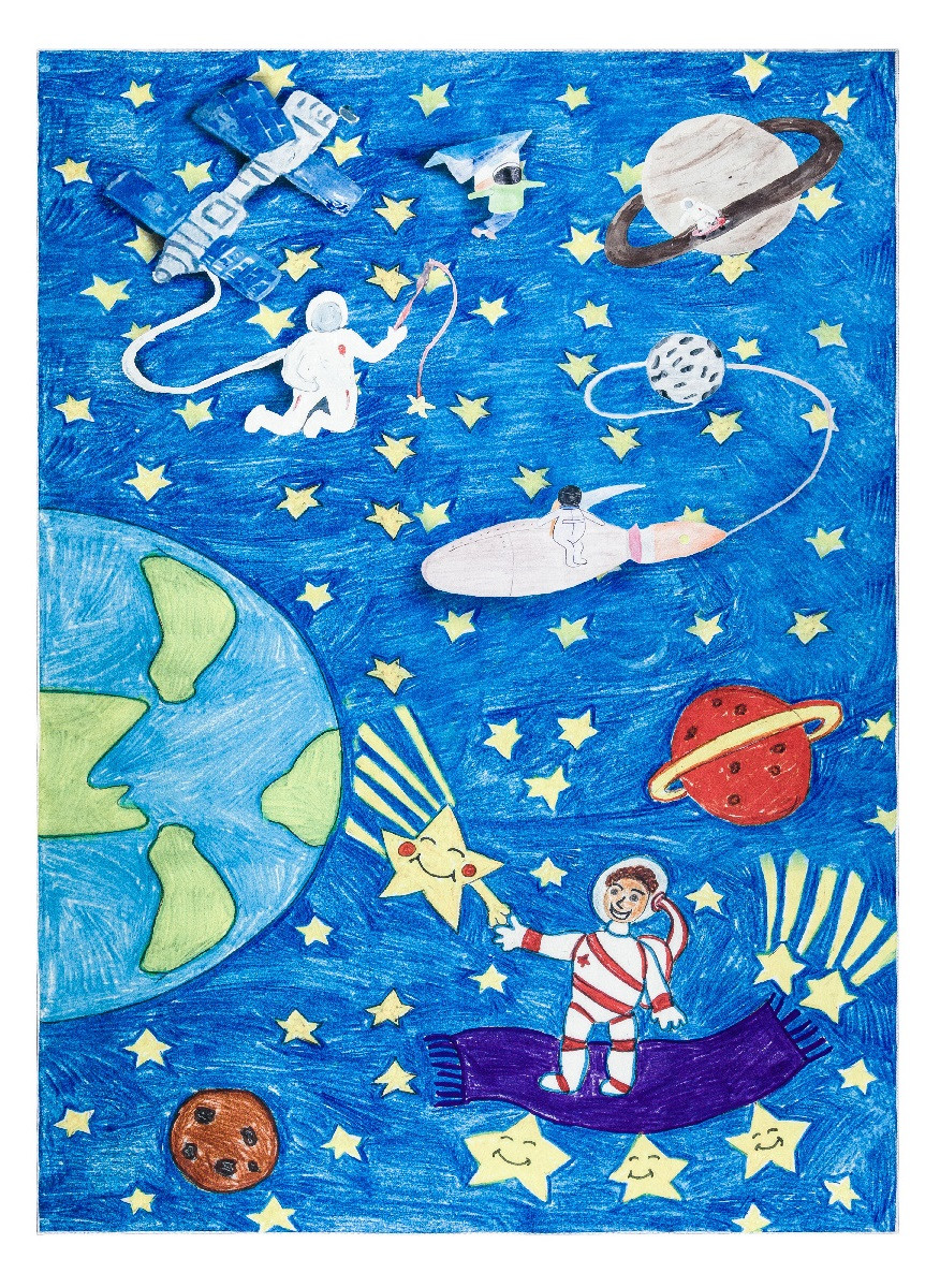 Levně Dywany Łuszczów Dětský kusový koberec Bambino 2265 Rocket Space blue - 120x170 cm