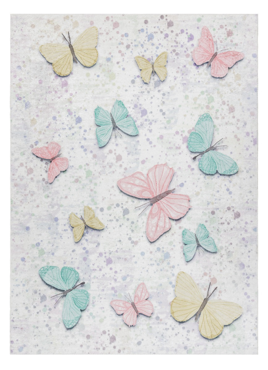 Levně Dywany Łuszczów Dětský kusový koberec Bambino 1610 Butterflies cream - 120x170 cm
