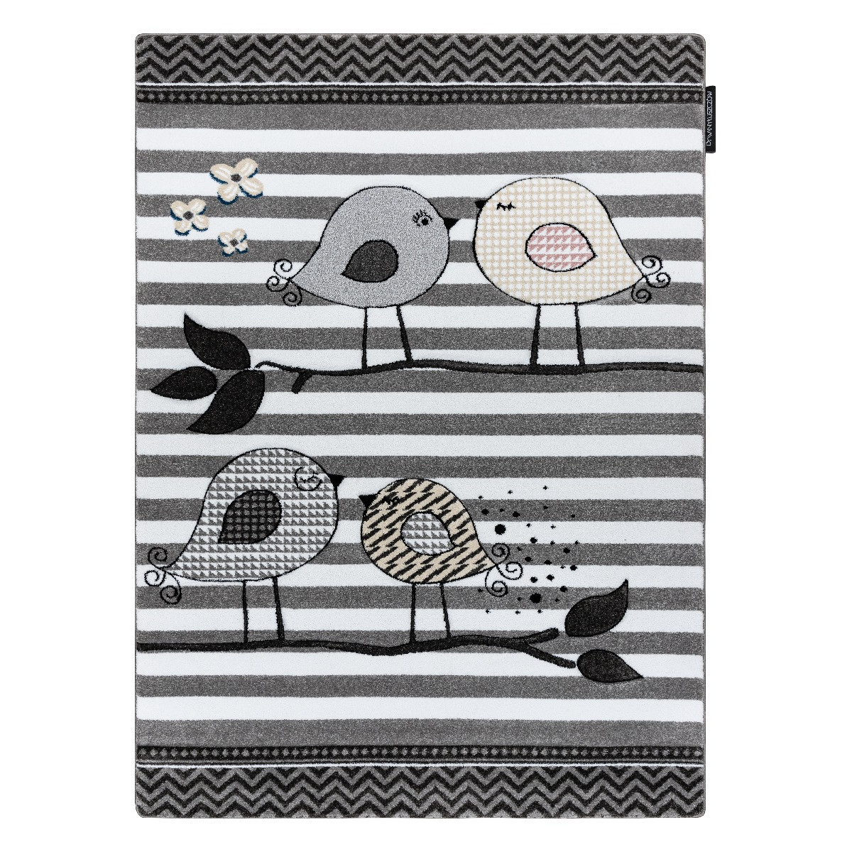 Dětský kusový koberec Petit C549 Birds grey