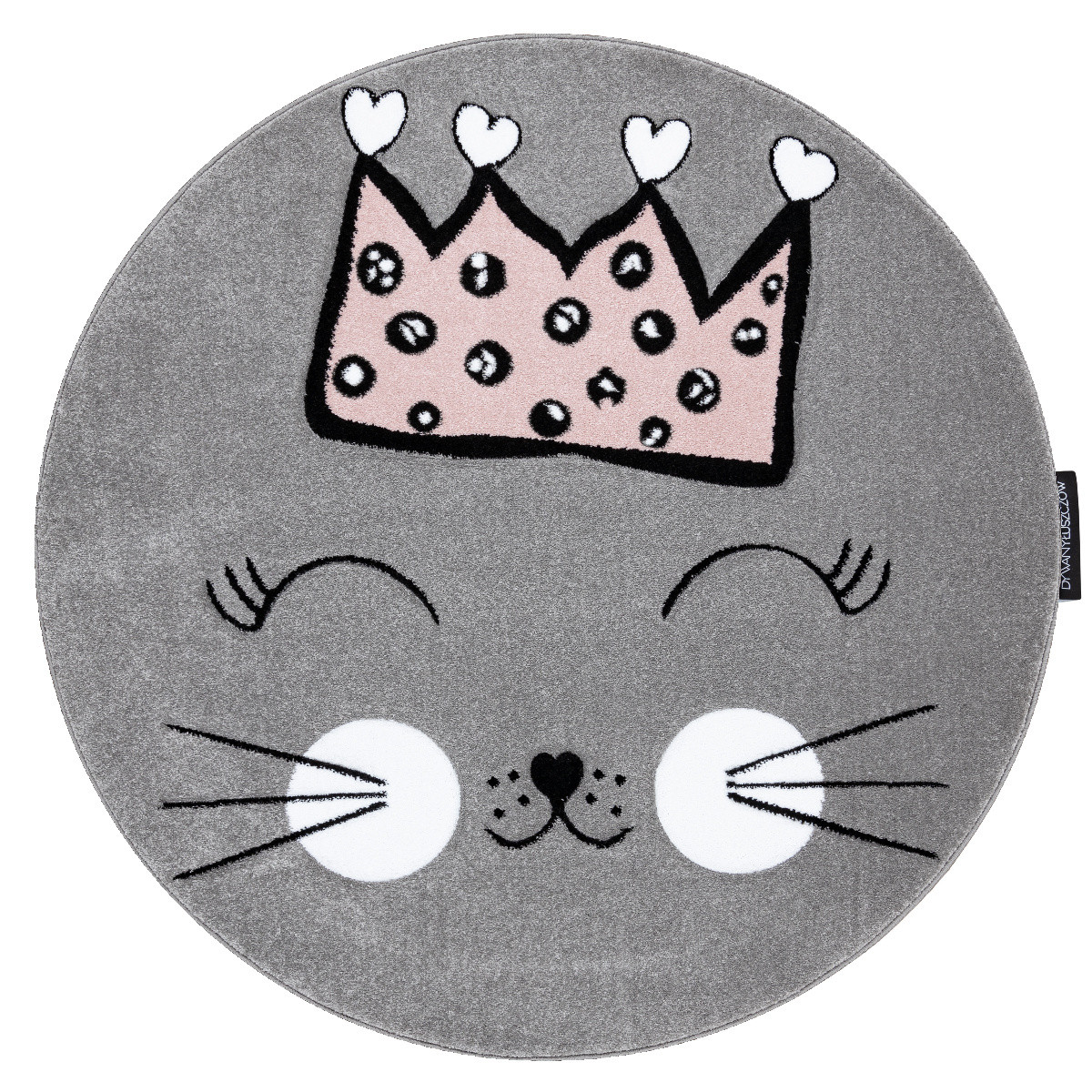 Levně Dywany Łuszczów Dětský kusový koberec Petit Cat crown grey kruh - 160x160 (průměr) kruh cm