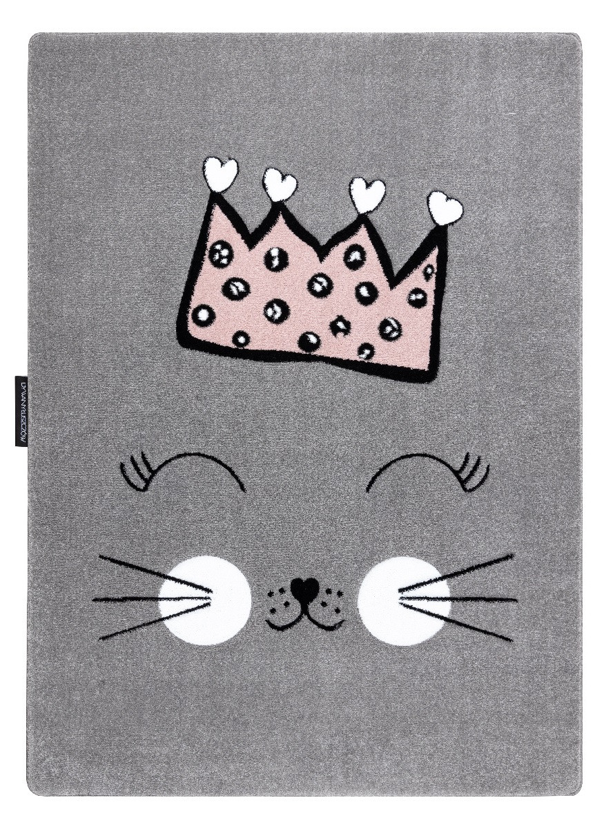 Levně Dywany Łuszczów Dětský kusový koberec Petit Cat crown grey - 200x290 cm
