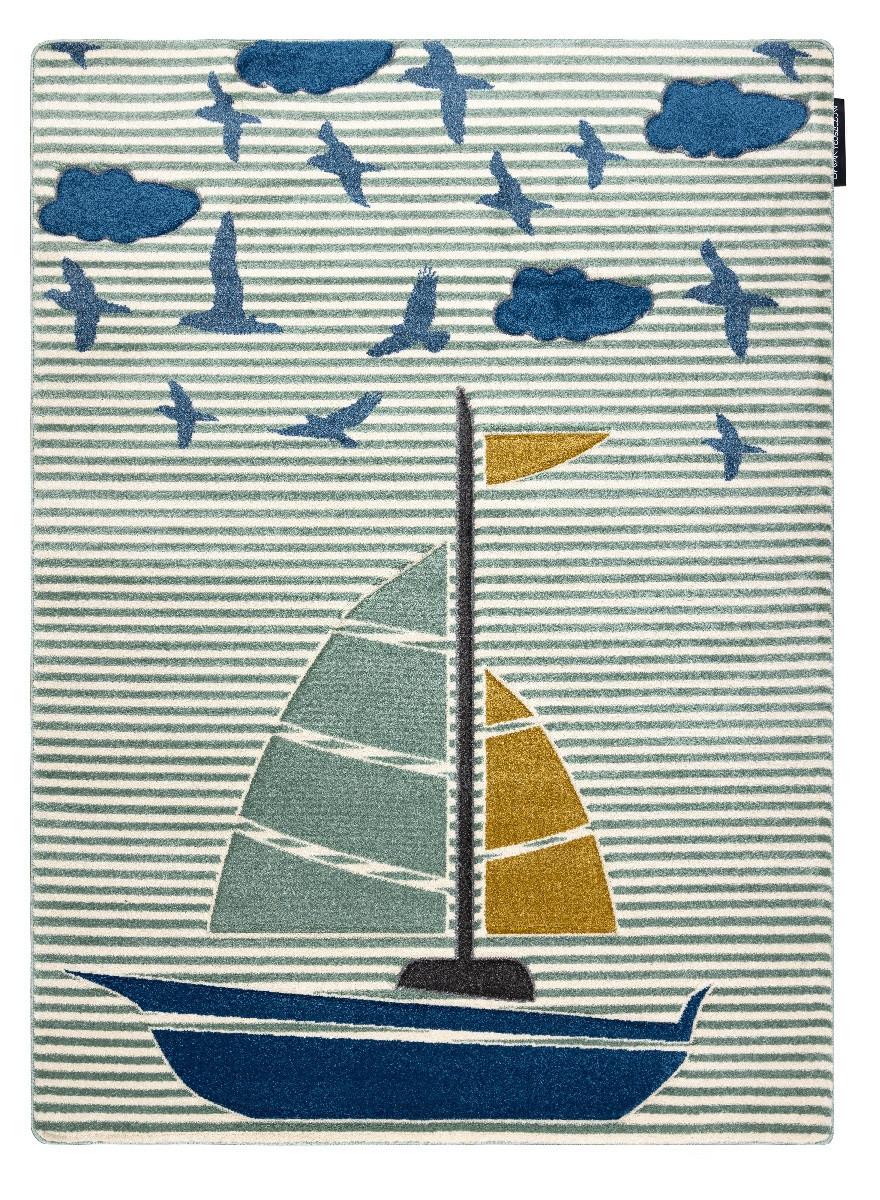 Levně Dywany Łuszczów Dětský kusový koberec Petit Sail boat green - 140x190 cm