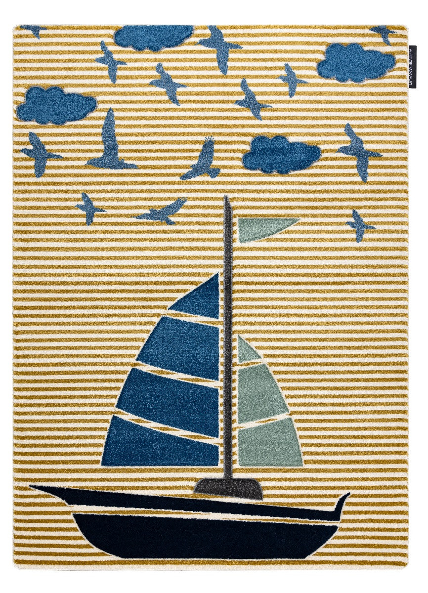 Levně Dywany Łuszczów Dětský kusový koberec Petit Sail boat gold - 80x150 cm