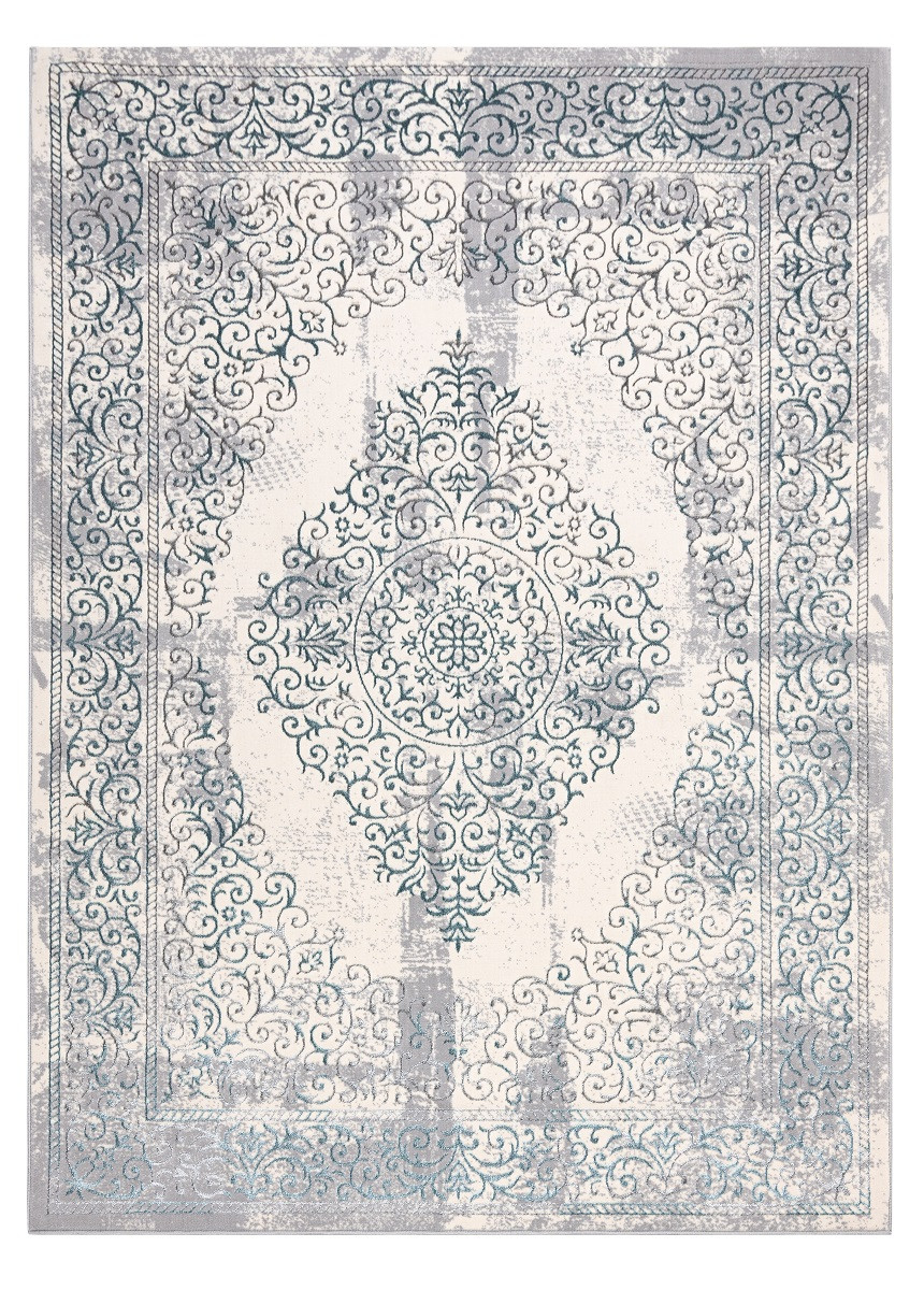 Levně Dywany Łuszczów Kusový koberec Core W7161 Vintage rosette blue/cream and grey - 120x170 cm