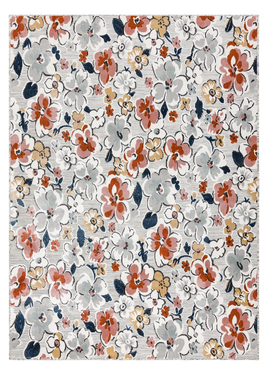 Levně Dywany Łuszczów Kusový koberec Botanic 65239 flowers grey – na ven i na doma - 117x170 cm