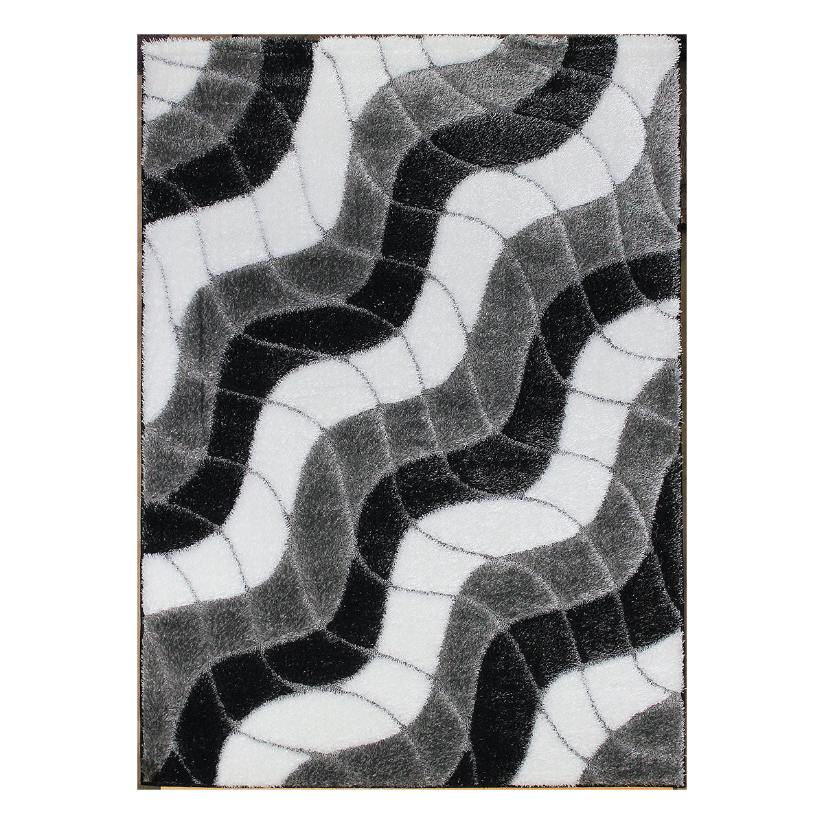 AKCE: 140x190 cm Kusový koberec Seher 3D 2616 Black Grey