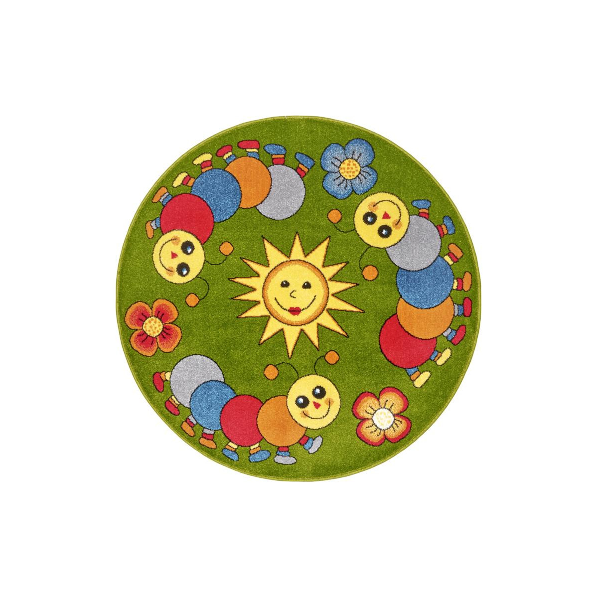AKCE: 133x133 (průměr) kruh cm Dětský koberec New Adventures 105307 Green Yellow