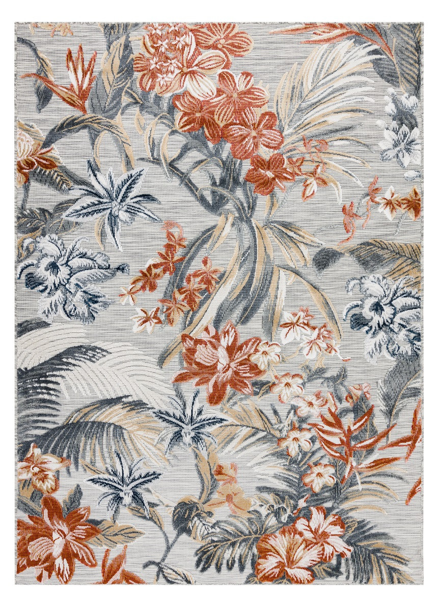 Levně Dywany Łuszczów Kusový koberec Botanic 65262 flowers grey – na ven i na doma - 78x150 cm
