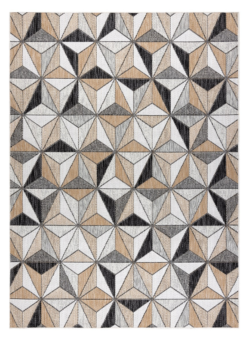 Levně Dywany Łuszczów Kusový koberec Cooper Sisal Mosaic 22222 ecru/black – na ven i na doma - 160x220 cm