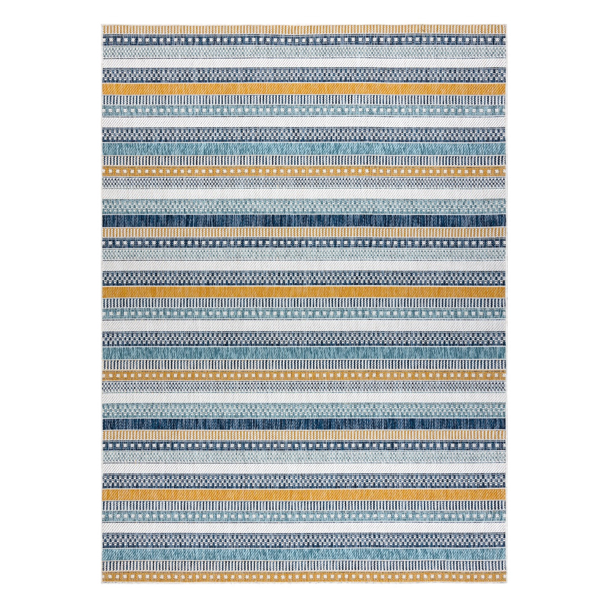 Kusový koberec Cooper Sisal Stripes 22238 ecru/navy