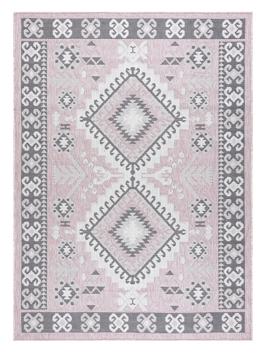 Levně Dywany Łuszczów Kusový koberec Sion Sisal Aztec 3007 pink/ecru – na ven i na doma - 140x190 cm