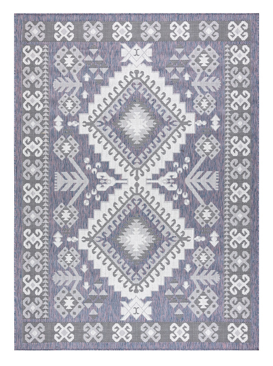 Levně Dywany Łuszczów Kusový koberec Sion Sisal Aztec 3007 blue/pink/ecru – na ven i na doma - 120x170 cm