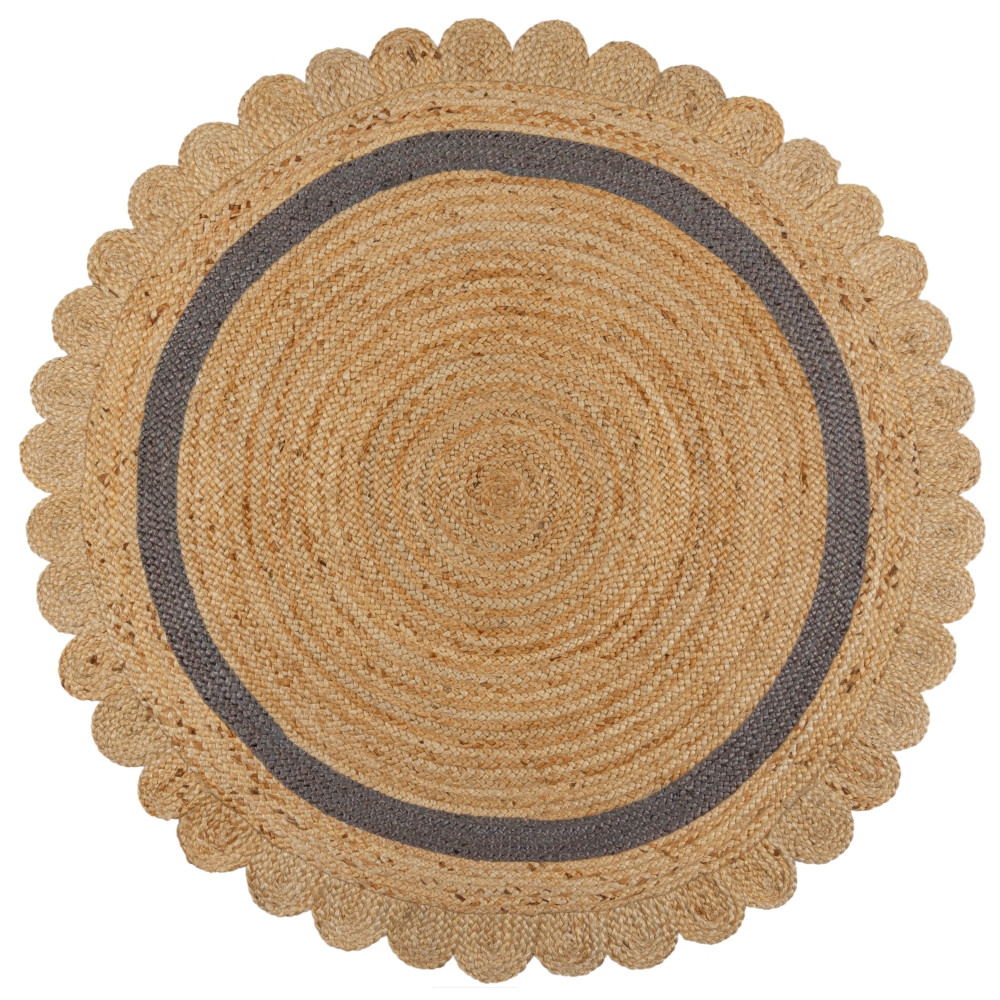 Levně Flair Rugs koberce Kusový koberec Grace Jute Natural/Grey kruh - 160x160 (průměr) kruh cm