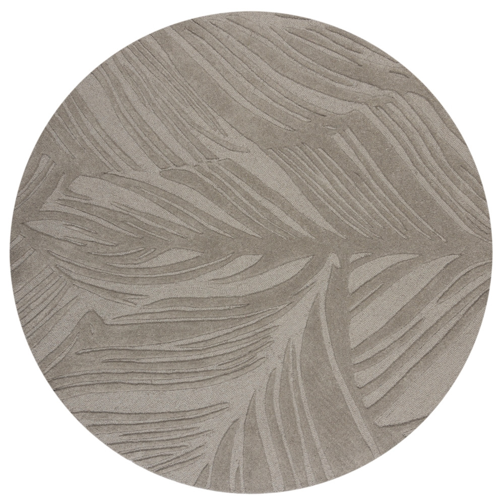 Levně Flair Rugs koberce Kusový koberec Solace Lino Leaf Grey kruh - 160x160 (průměr) kruh cm