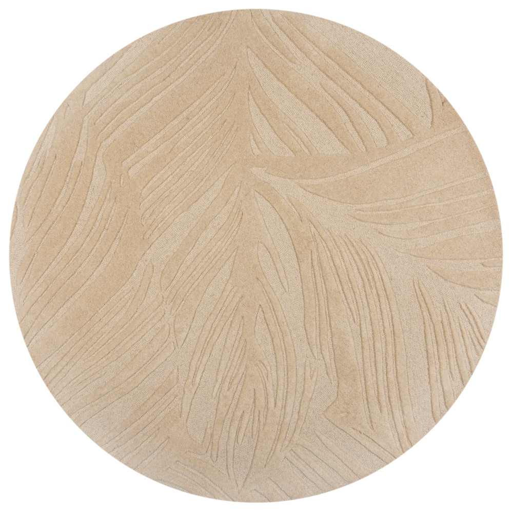Levně Flair Rugs koberce Kusový koberec Solace Lino Leaf Natural kruh - 160x160 (průměr) kruh cm