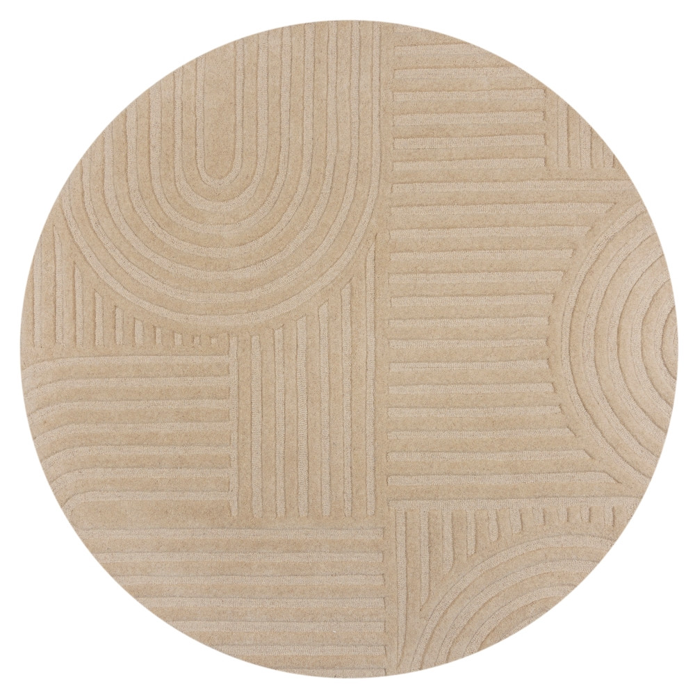 Levně Flair Rugs, Kusový koberec Solace Zen Garden Natural kruh, 160x160 (průměr) kruh, béžová, ložnice