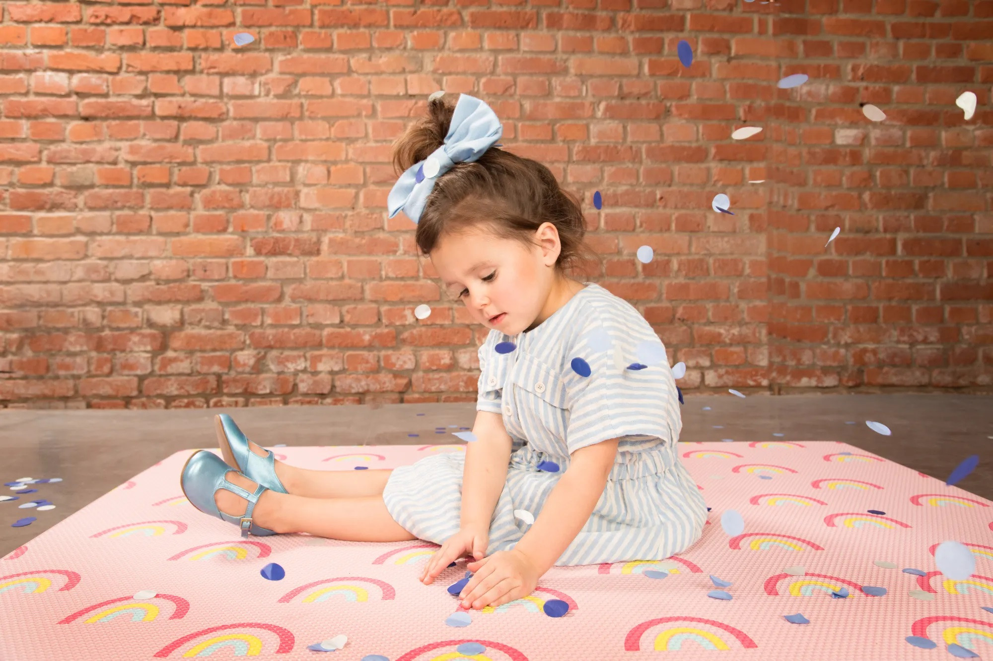 Levně Little gem. carpets Dětský pěnový koberec Pink rainbows – na ven i na doma - 100x140 cm