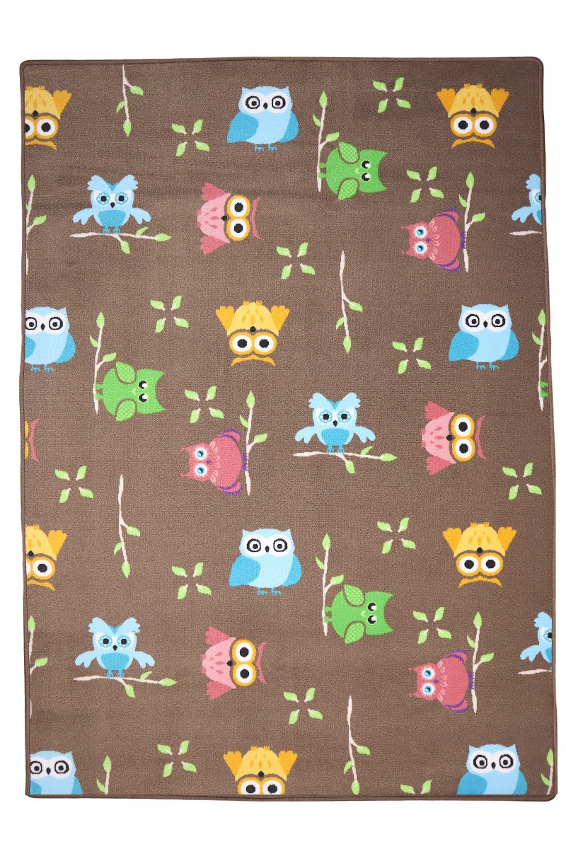 Vopi koberce Dětský kusový koberec Sovička Silk 5258 hnědý - 120x170 cm