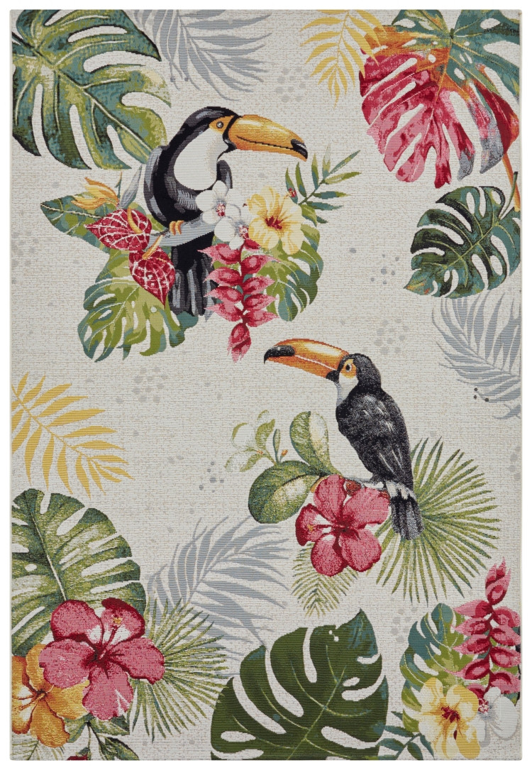 Levně Hanse Home Collection koberce Kusový koberec Flair 105608 Tropical Dream Creme Multicolored – na ven i na doma - 120x180 cm