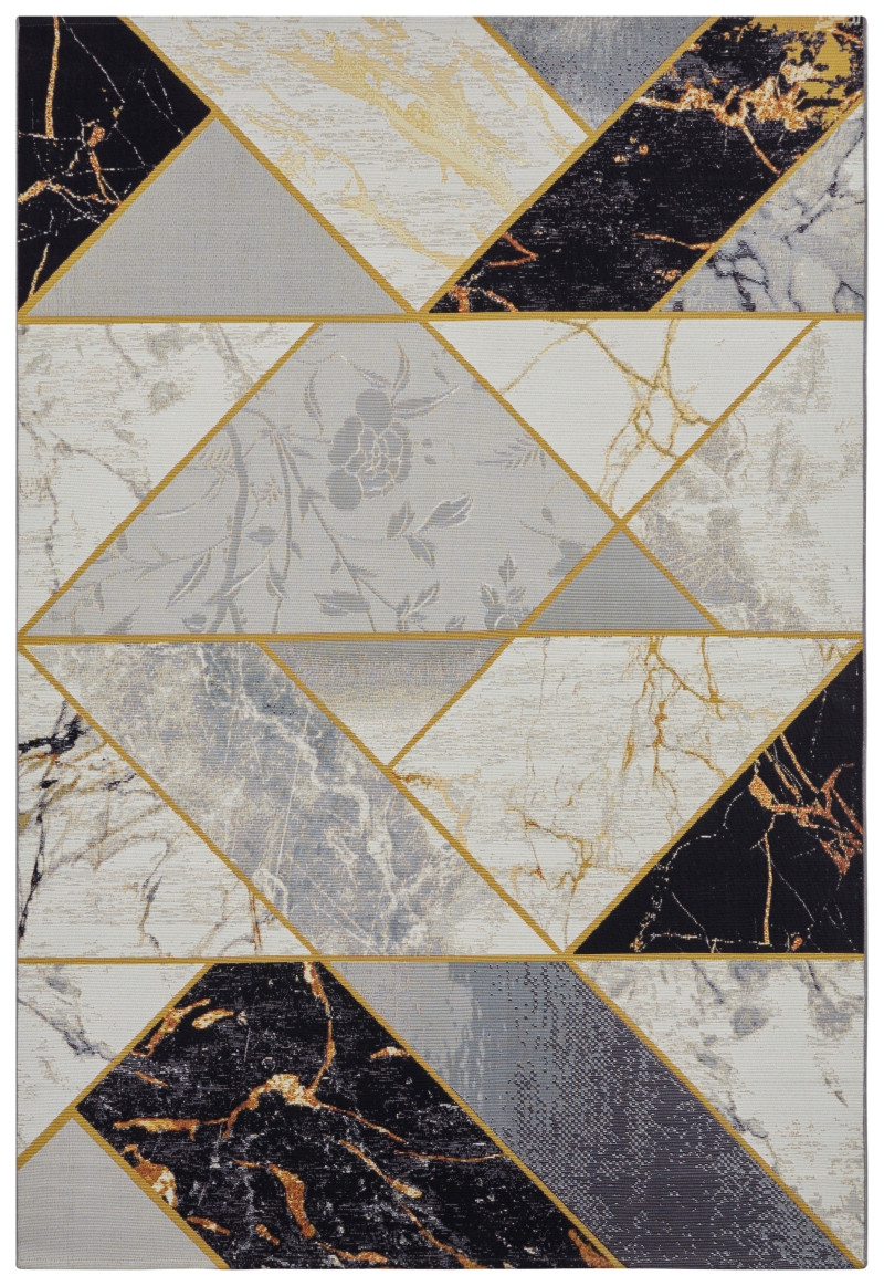 Kusový koberec Flair 105610 Noble Black Grey Gold – na ven i na doma