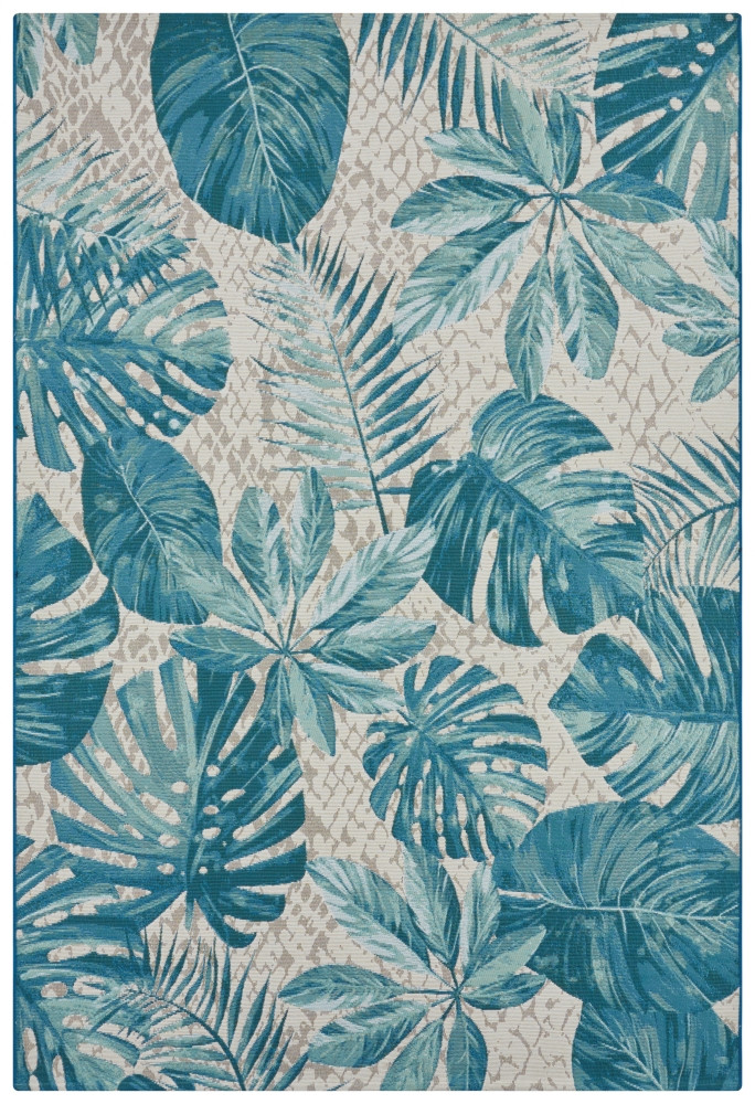 Kusový koberec Flair 105618 Tropical Leaves Turqouise – na ven i na doma