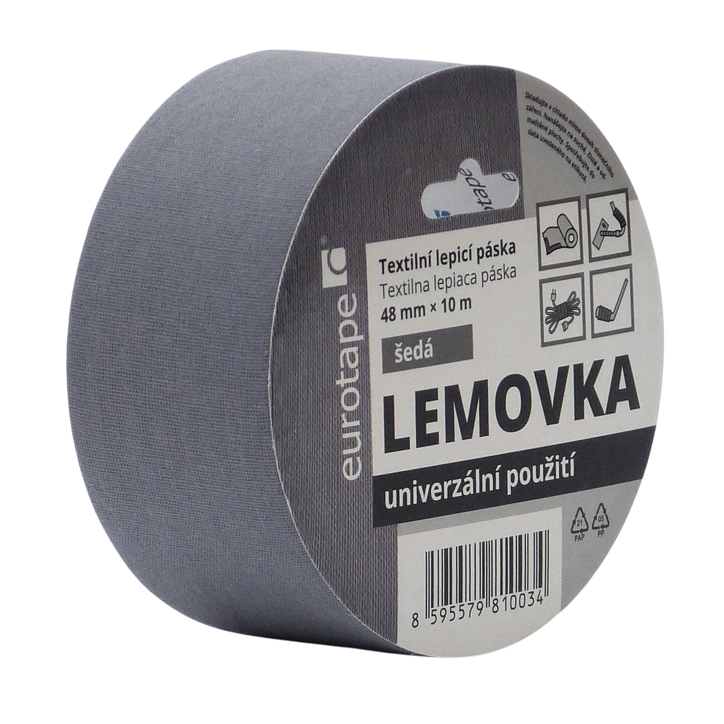 Levně Europack Lemovka - lemovací páska na koberce - šedá - Balení: Šířka 5 cm, návin 10 metrů