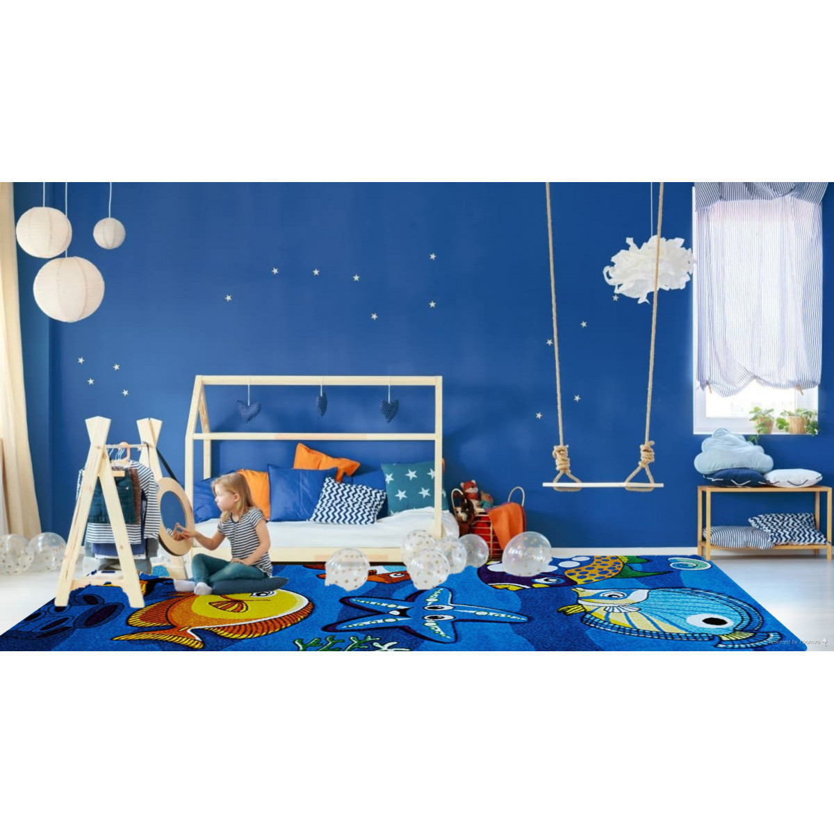 Dětský kusový koberec Smart Kids 22308 Blue