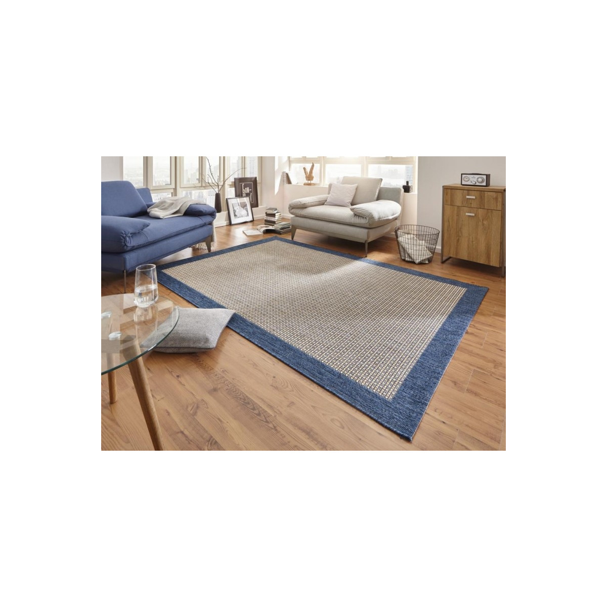 Kusový koberec Natural 102718 Blau – na ven i na doma