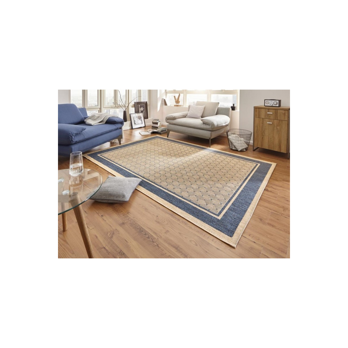 Kusový koberec Natural 102712 Classy Blau – na ven i na doma
