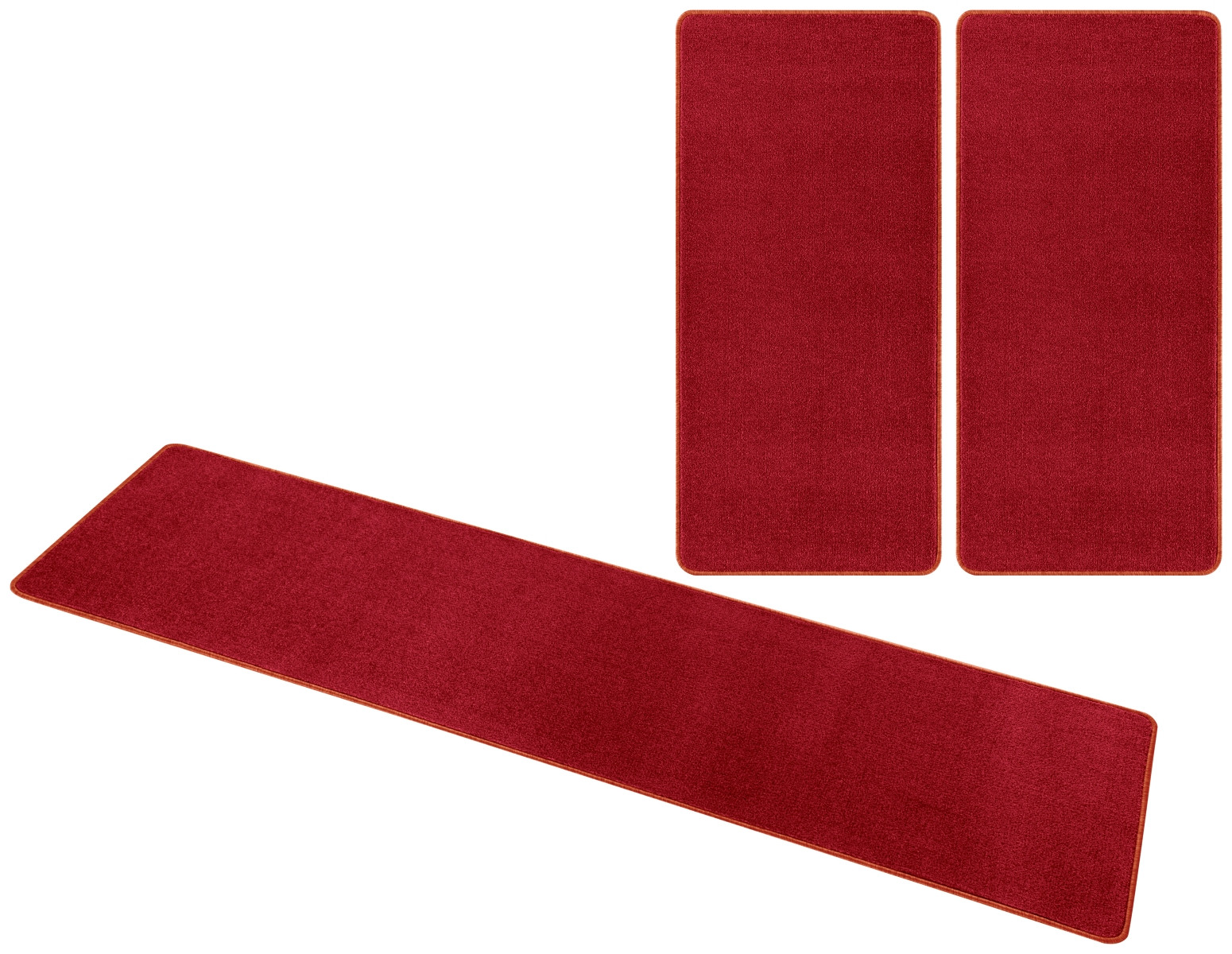 Levně Hanse Home Collection koberce Kobercová sada Nasty 101151 Rot - 3 díly: 70x140 cm (2x), 70x240 cm (1x) cm