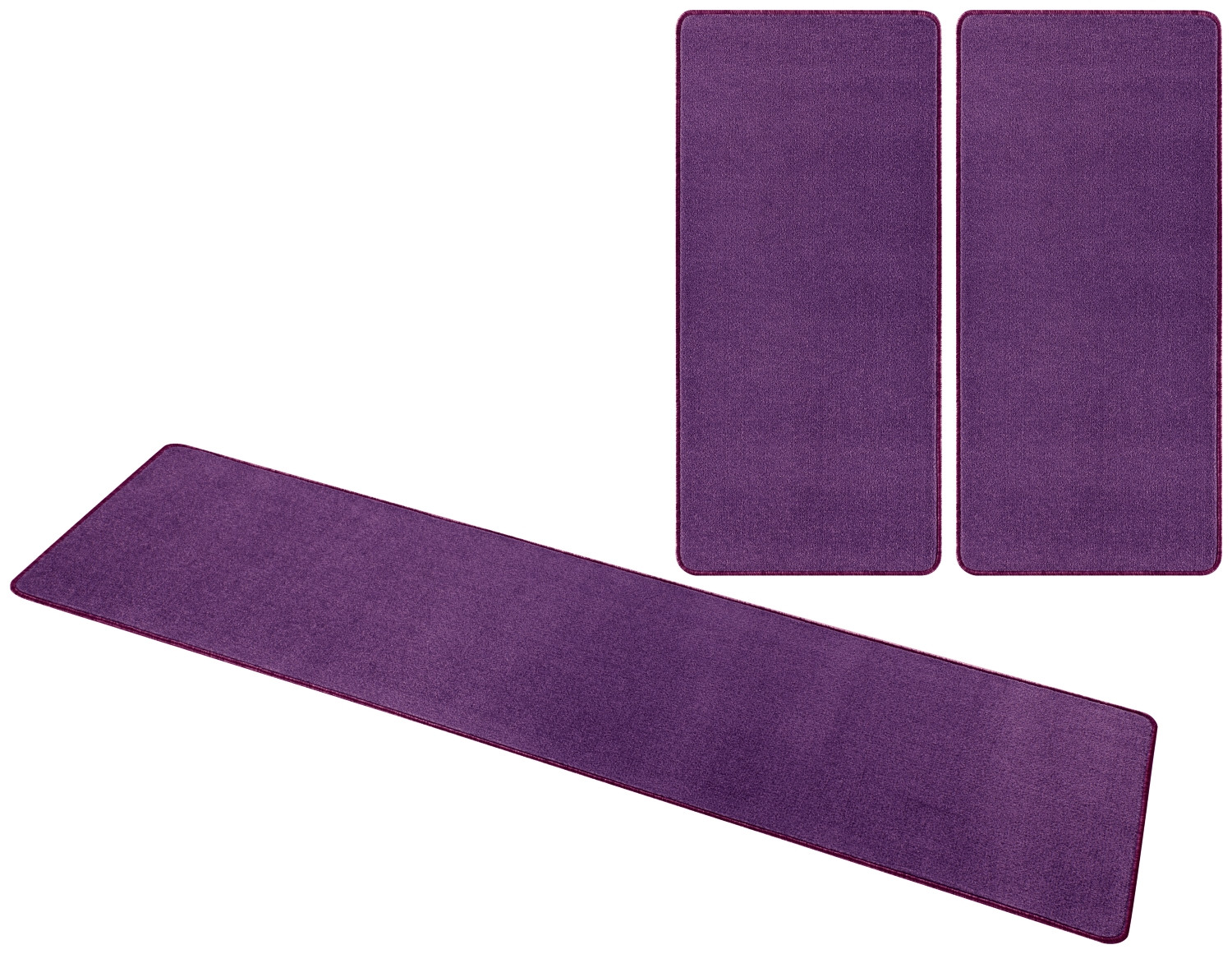 Levně Hanse Home Collection koberce Kobercová sada Nasty 101150 Purple - 3 díly: 70x140 cm (2x), 70x240 cm (1x) cm
