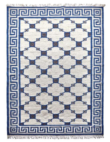 Levně Diamond Carpets koberce Ručně vázaný kusový koberec Geo DESP P82 Silver Blue - 80x150 cm