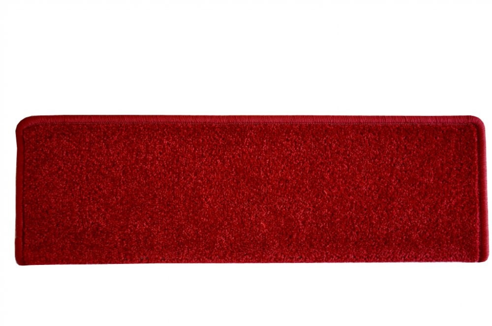 Levně Vopi koberce Nášlapy na schody Eton červený obdélník, samolepící - 24x65 obdélník (rozměr včetně ohybu)