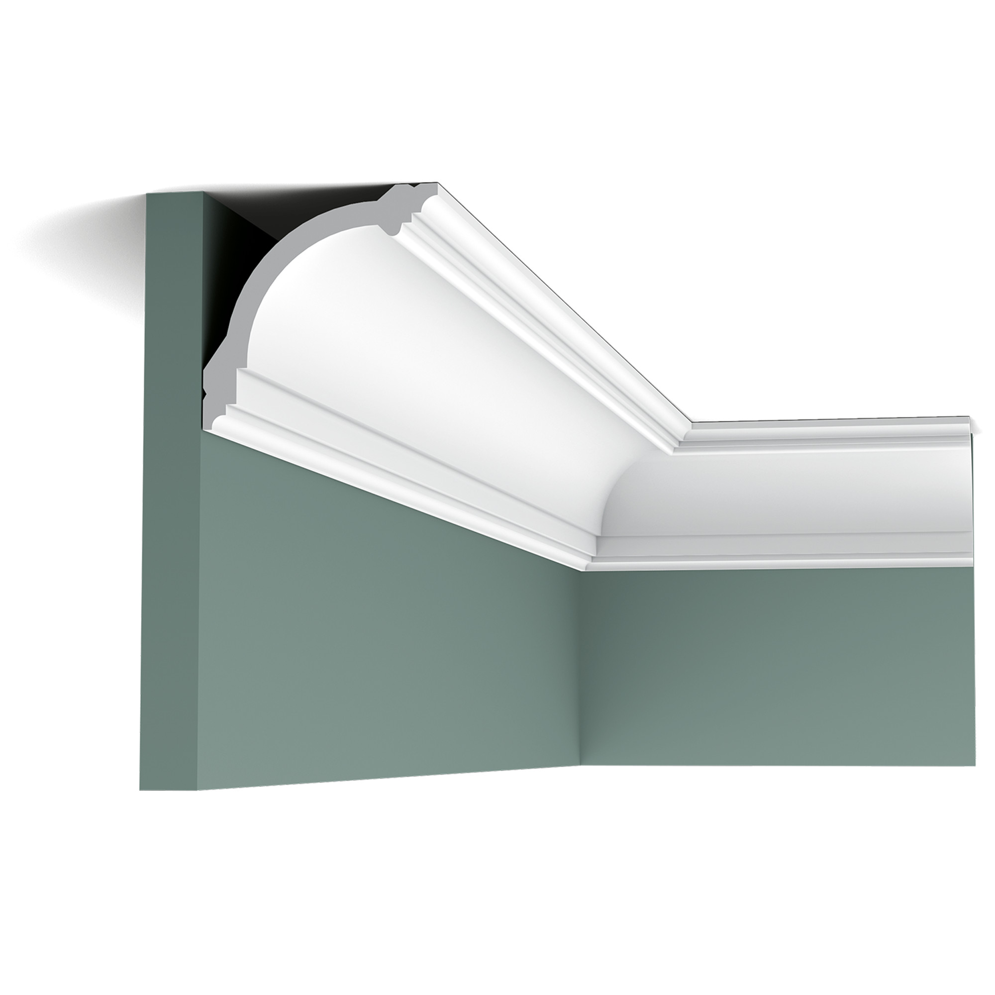 Levně ORAC Decor, ORAC stropní lišta CB512 elegantní 2 m, 2000x95x100 mm, bílá