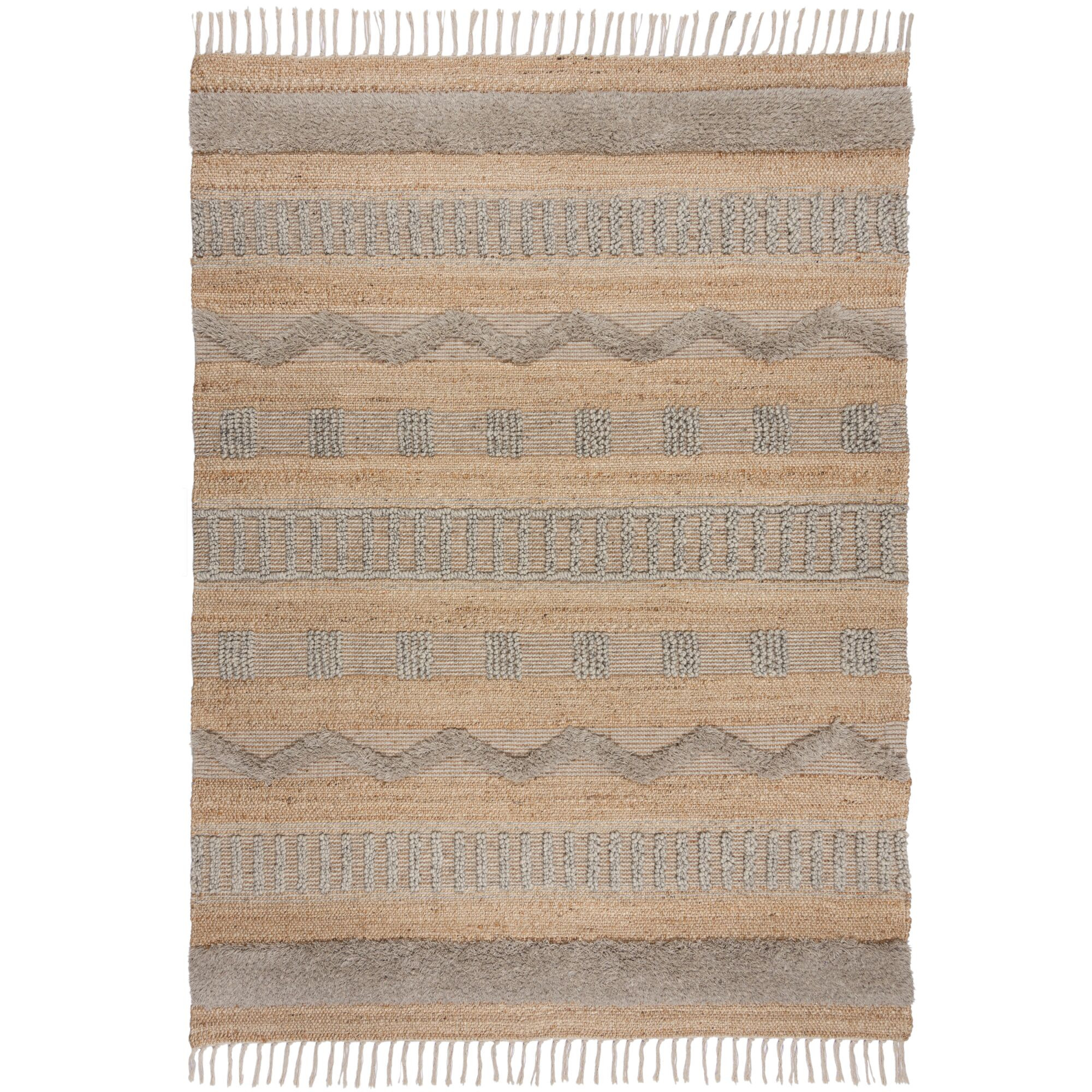 Levně Flair Rugs koberce Kusový koberec Jubilant Medina Jute Natural/Grey - 120x170 cm