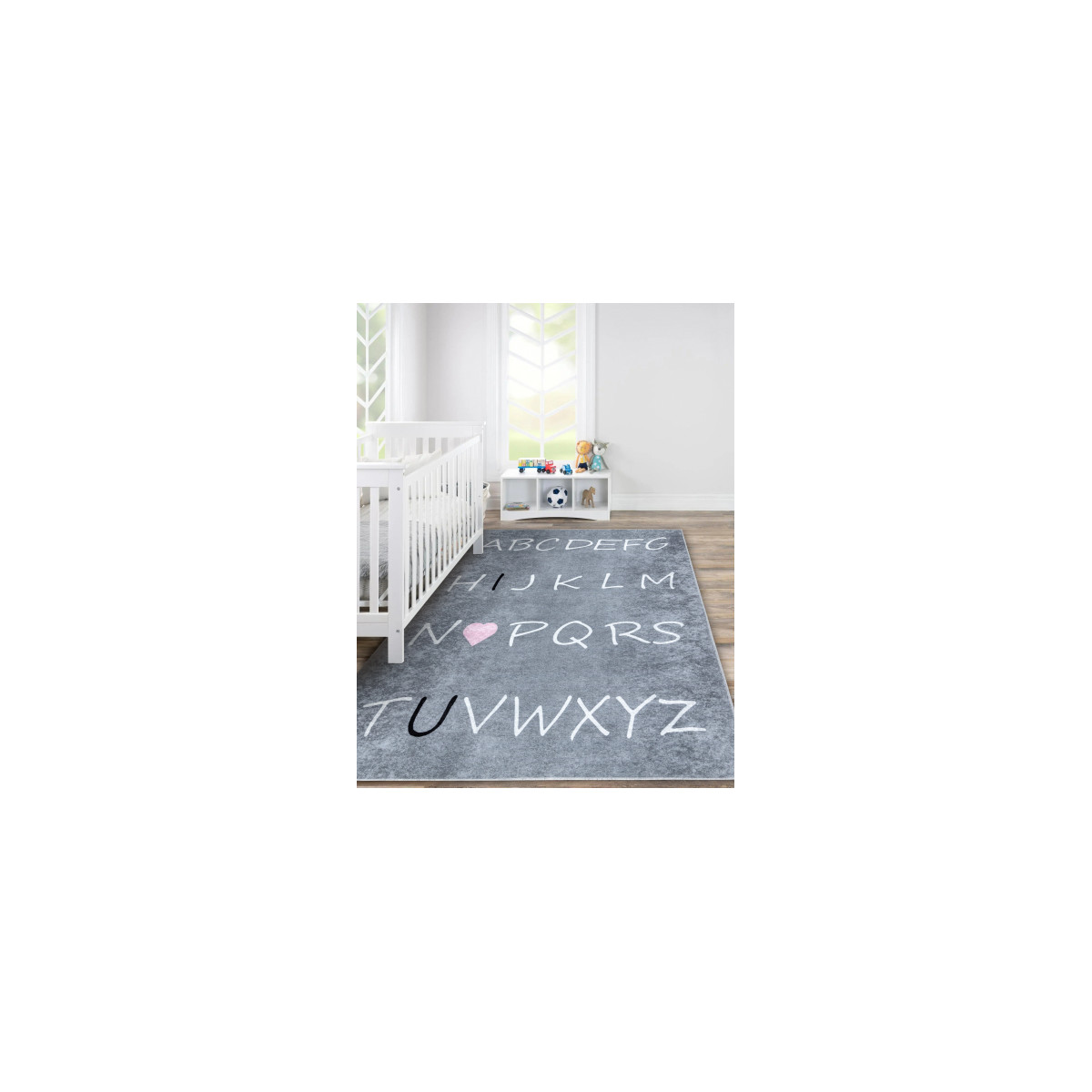Dětský kusový koberec Junior 52106.801 Alphabet grey