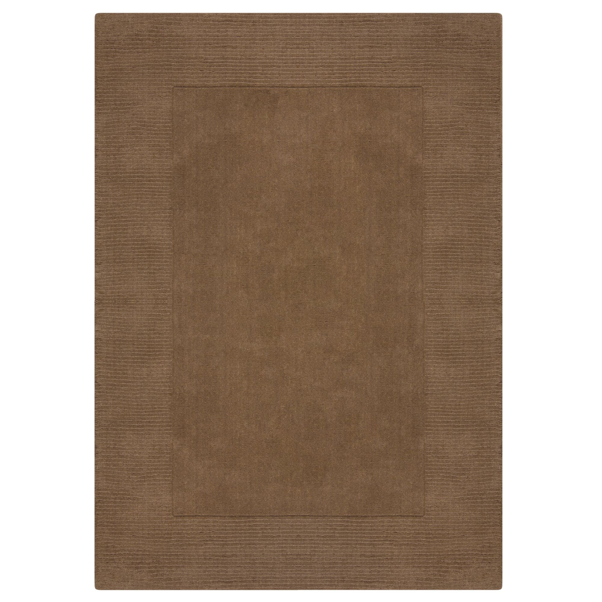 Levně Flair Rugs koberce Kusový ručně tkaný koberec Tuscany Textured Wool Border Brown - 120x170 cm