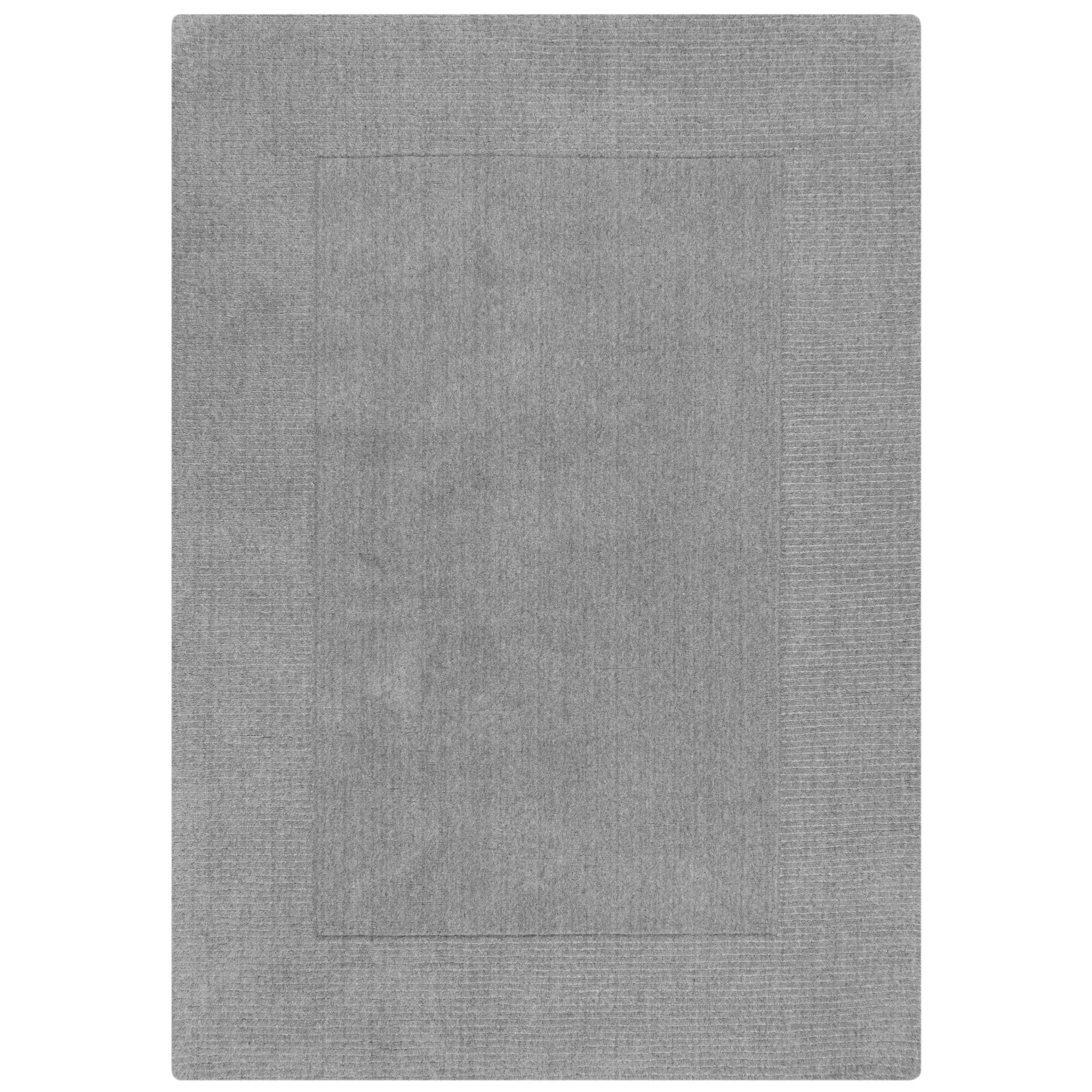 Levně Flair Rugs koberce Kusový ručně tkaný koberec Tuscany Textured Wool Border Grey Marl - 120x170 cm