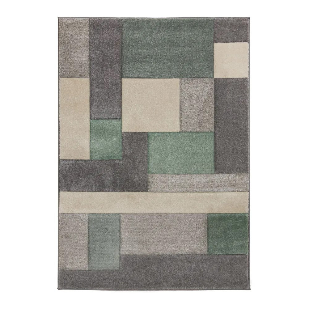 Levně Flair Rugs koberce Kusový koberec Hand Carved Cosmos Mint/Grey/Cream - 120x170 cm