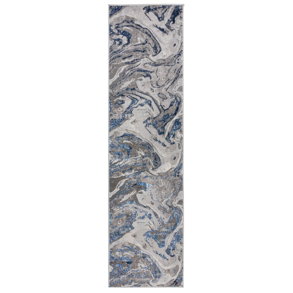 Levně Flair Rugs koberce Běhoun Eris Marbled Navy - 60x230 cm