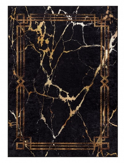 Levně Dywany Łuszczów Kusový koberec Miro 51333.801 Marble black / gold - 120x170 cm