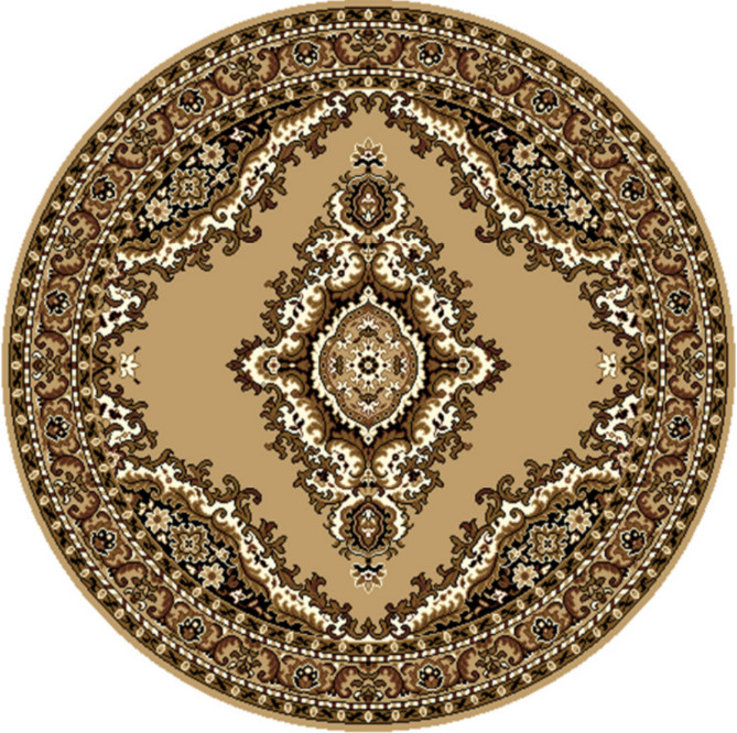 Levně Alfa Carpets Kusový koberec TEHERAN T-102 beige kruh - 160x160 (průměr) kruh cm