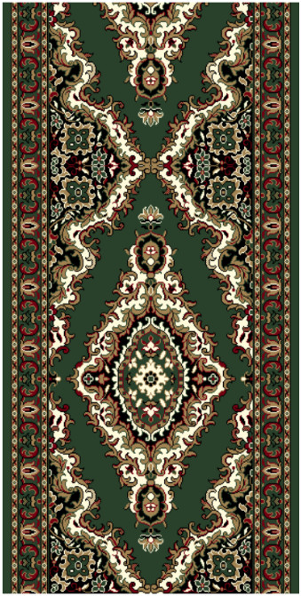 Levně Alfa Carpets Běhoun na míru TEHERAN T-102 green - šíře 100 cm