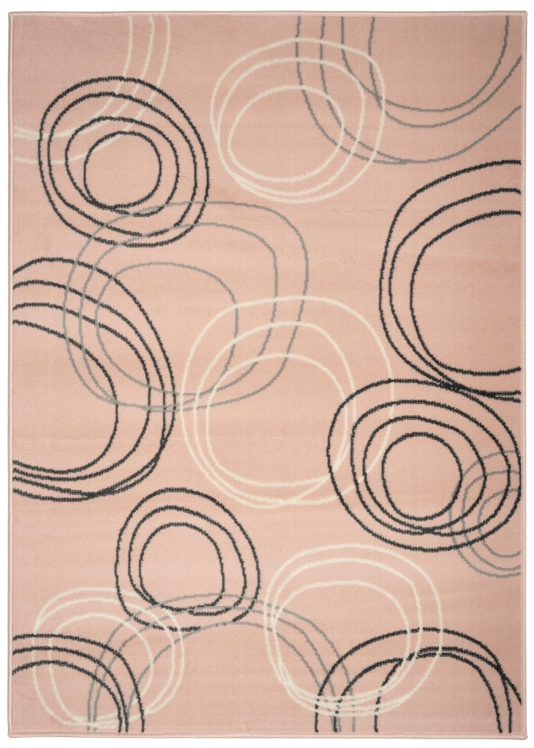 Levně Alfa Carpets Kusový koberec Kruhy powder pink - 190x280 cm