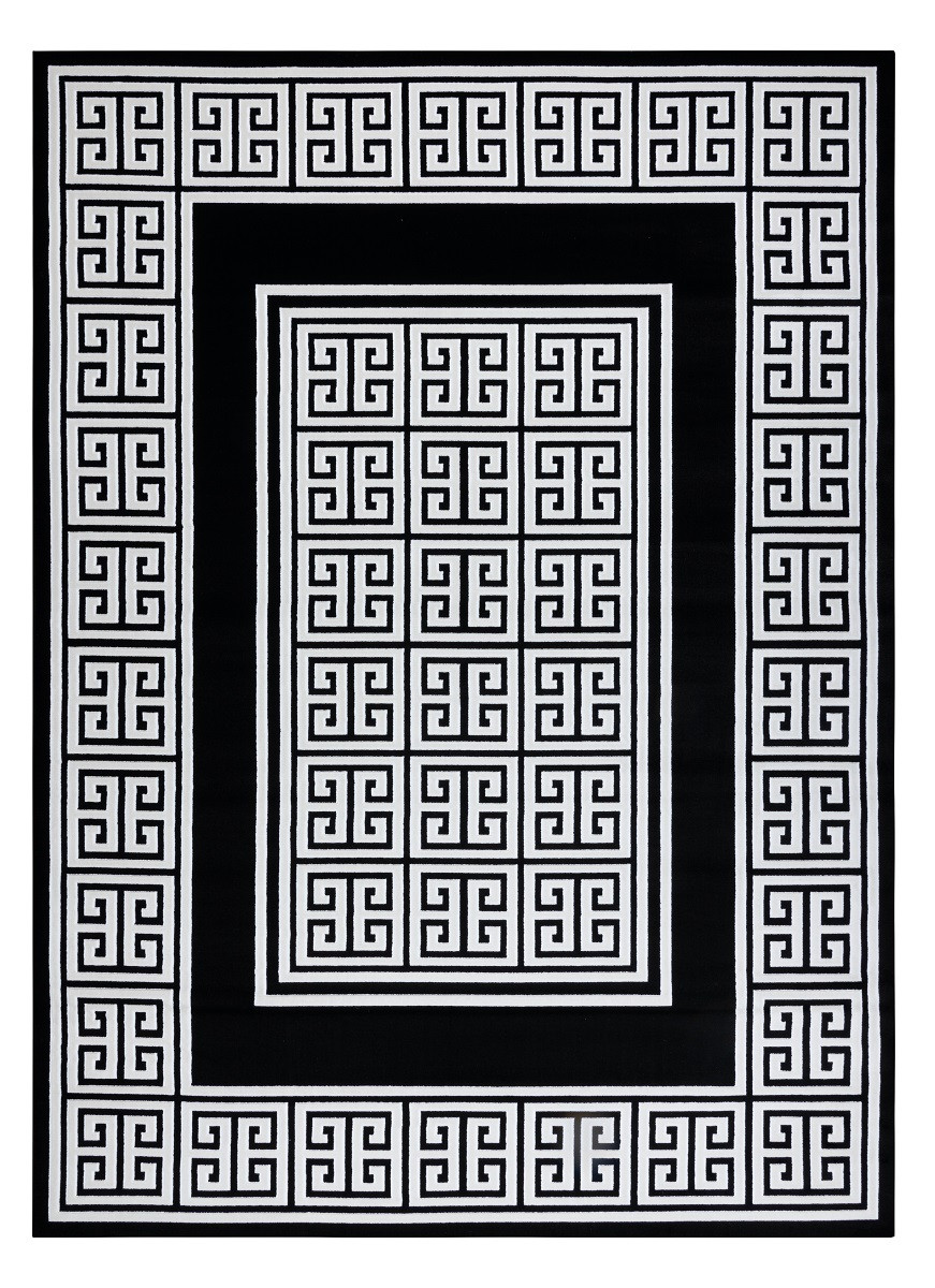 Levně Dywany Łuszczów AKCE: 140x190 cm Kusový koberec Gloss 6776 85 greek black/ivory - 140x190 cm