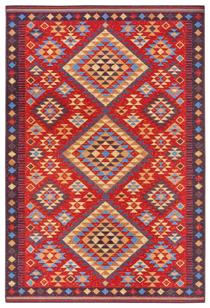Levně Hanse Home Collection koberce Kusový koberec Cappuccino 105875 Peso Red Blue - 80x165 cm