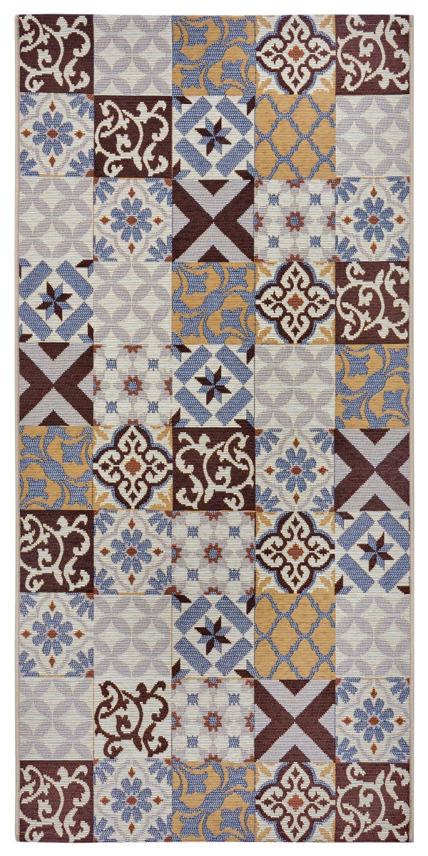 Levně Hanse Home Collection koberce Běhoun Cappuccino 105881 Mosaik Brown Multicolored - 75x150 cm