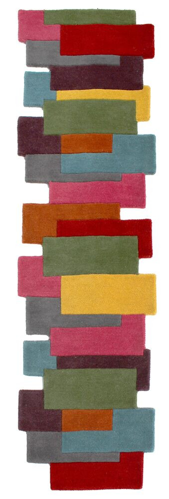 Levně Flair Rugs koberce AKCE: 66x300 cm Ručně všívaný běhoun Abstract Collage Multi - 66x300 cm