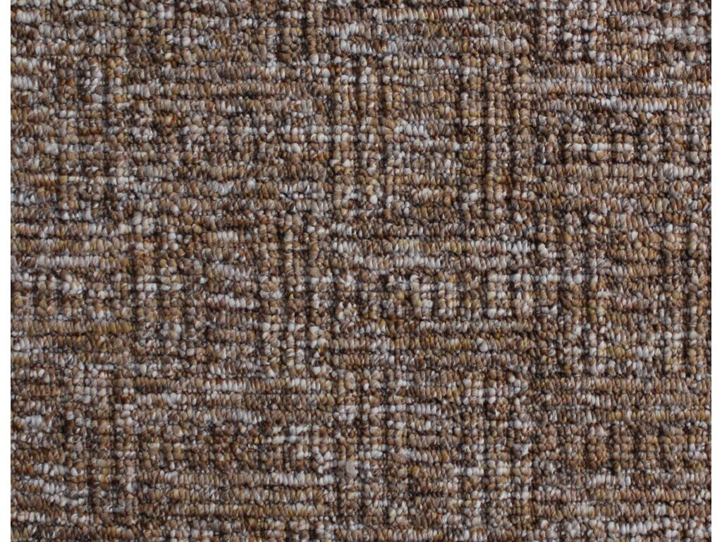 Levně Spoltex koberce Liberec AKCE: 50x480 cm Metrážový koberec Optik 15 Hnědý - Bez obšití cm
